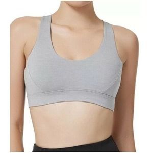 Yvette Criss Cross Back No Bounce Wirefree Sports Bra Silver 40 A-C, $45 NWT